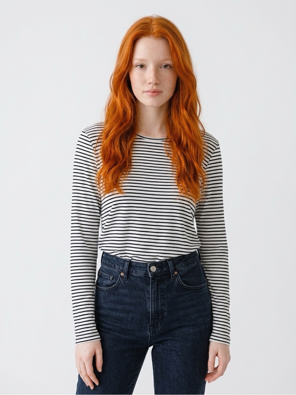 Banana Republic Striped Cotton Long Sleeve Shirt